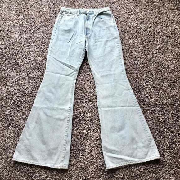 SLVRLAKE Jeans 30 Light Blue Wash Indiana Rigid High Rise Super Flare - Picture 2 of 16